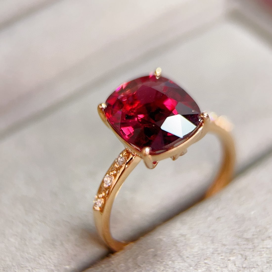 14k Gold 3.61 Ctw Natural Tourmaline & Diamond Ring - 3