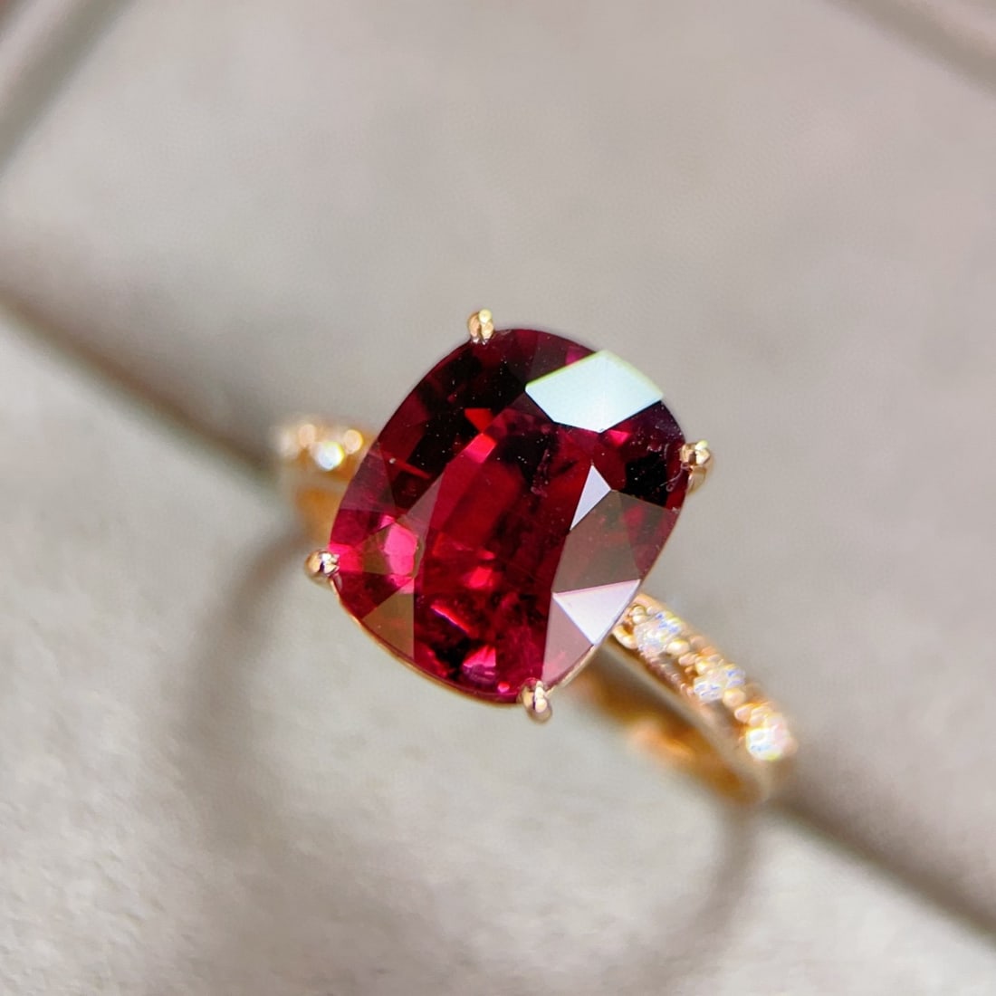 14k Gold 3.61 Ctw Natural Tourmaline & Diamond Ring - 4