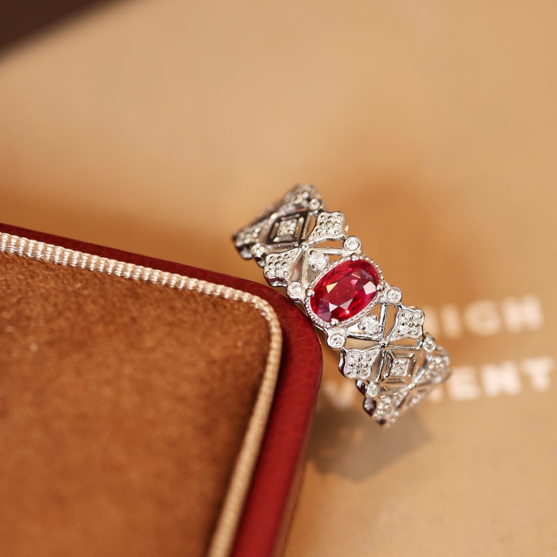 14k Gold 0.72 Ctw Natural Ruby & Diamond Ring - 2