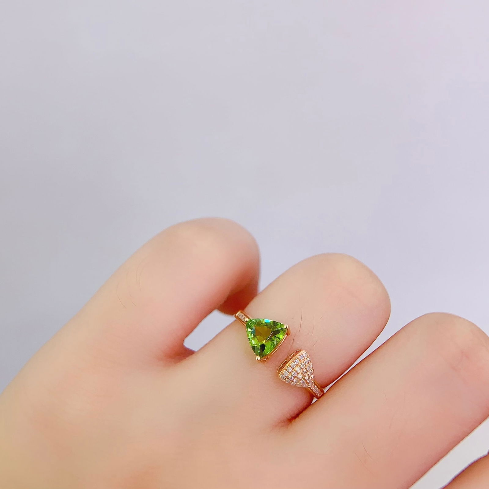 14k Gold 0.62 Ct Natural Tourmaline & Diamond Ring - 6