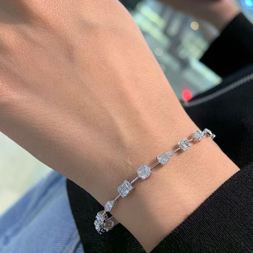 14k Gold 1.6 Ct Natural H Diamond Bracelet - 2