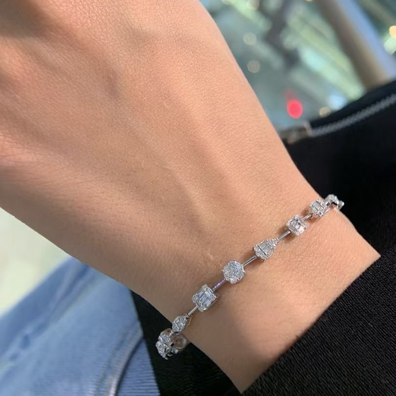 14k Gold 1.6 Ct Natural H Diamond Bracelet - 3