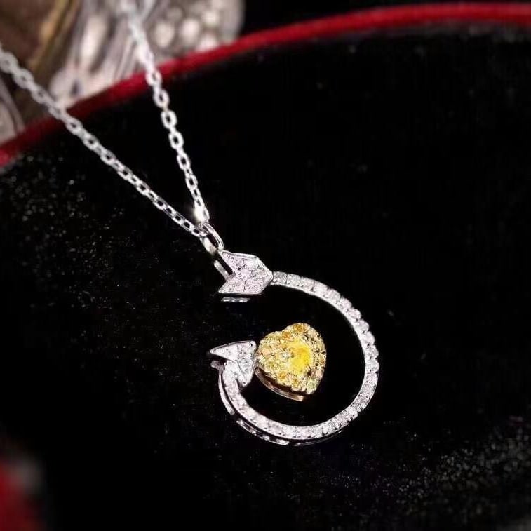 14k Gold 0.5 Ct Natural Color Diamond Necklace: Ref:230949208 // gold content:14k gold // main gemstone:diamond // shape:multiply // carat weight:0. 5ct // clarity grade:vs-si // color:color // treatment:natural // Condition: NewLow Estimate: