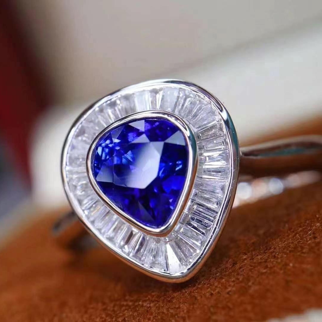 14k Gold 2.04 Ctw Natural Sapphire & Diamond Ring - 5