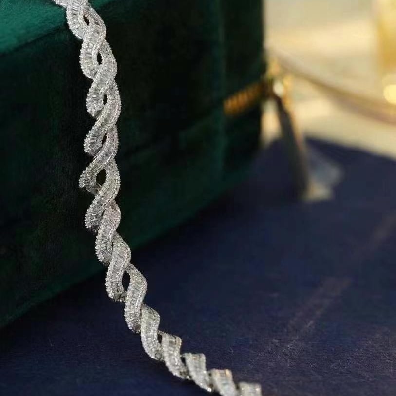 14k Gold 4.18 Ct Natural H Diamond Bracelet - 3