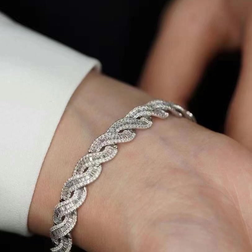 14k Gold 4.18 Ct Natural H Diamond Bracelet - 5