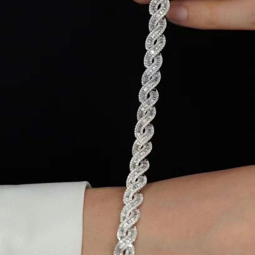 14k Gold 4.18 Ct Natural H Diamond Bracelet - 7