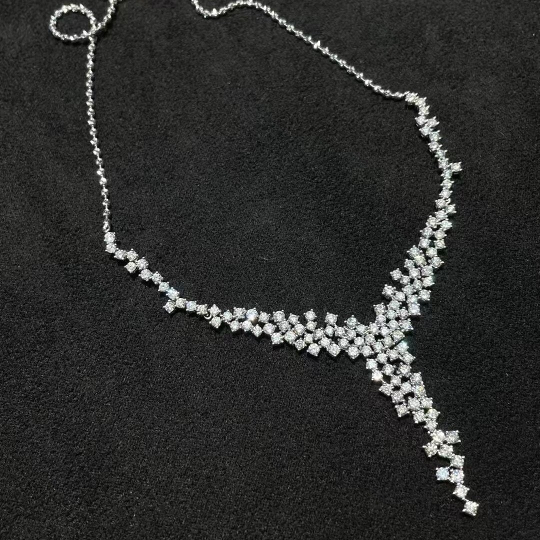 14k Gold 3.34 Ct Natural H Diamond Necklace: Ref:230950048 // gold content:14k gold // main gemstone:diamond // shape:round // carat weight:3. 34ct // clarity grade:vs-si // color:h // treatment:natural // cut grade:g // Condition: New Low Esti