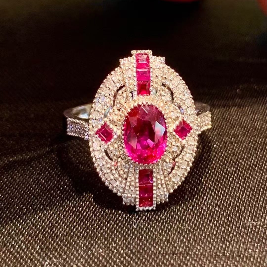 14k Gold 1.4 Ct Natural Ruby & Diamond Ring (1 of 6)