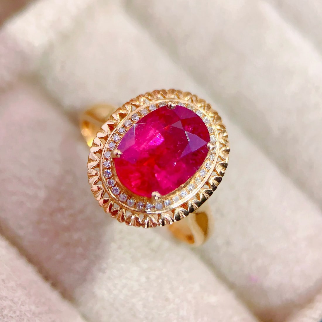 14k Gold 2.4 Ct Natural Tourmaline & Diamond Ring - 2