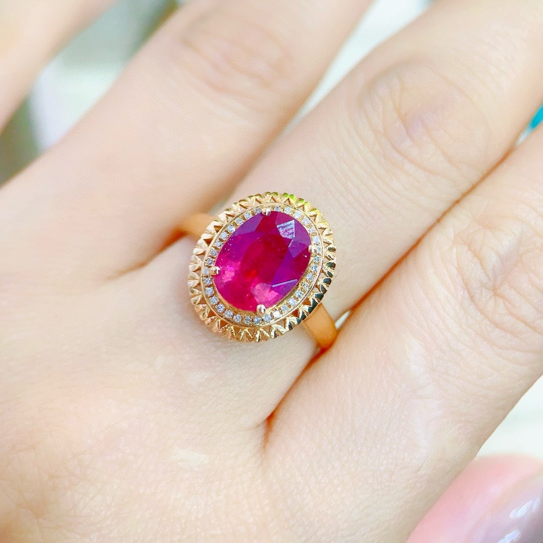 14k Gold 2.4 Ct Natural Tourmaline & Diamond Ring - 5