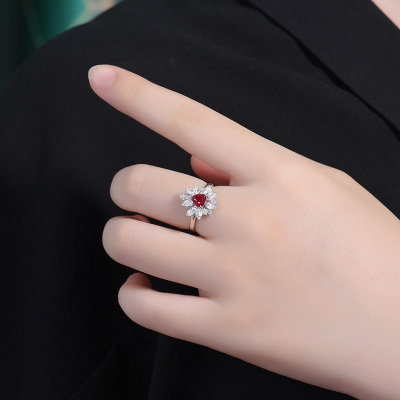 14k Gold 1.20 Ctw Natural Ruby & Sapphire Ring - 6