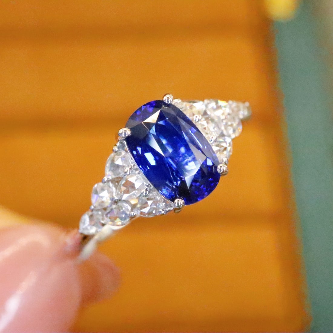 14k Gold 1.42 Ctw Natural Sapphire & Diamond Ring - 2