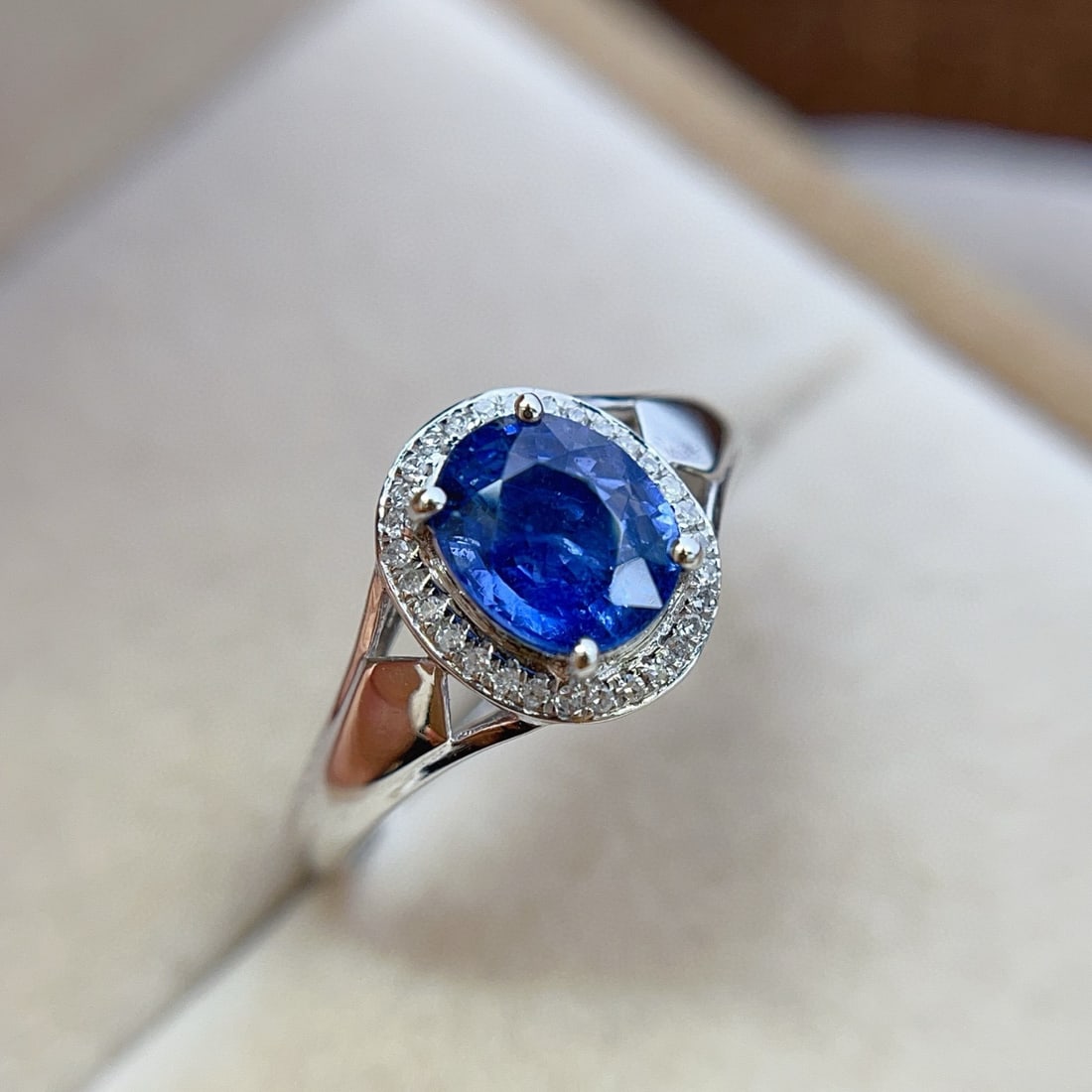 14k Gold 1.25 Ct Natural Sapphire & Diamond Ring - 2