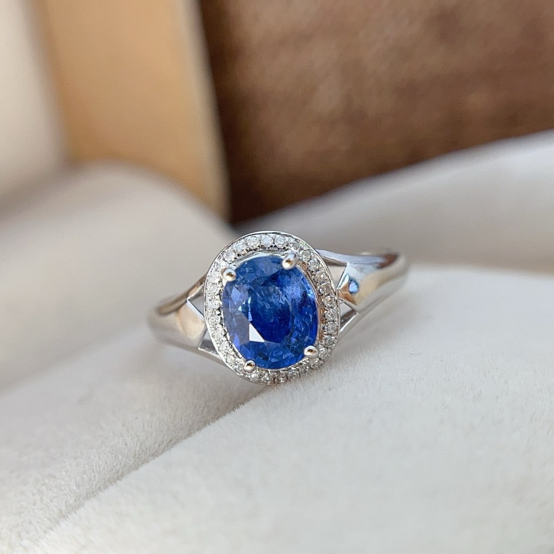 14k Gold 1.25 Ct Natural Sapphire & Diamond Ring - 3