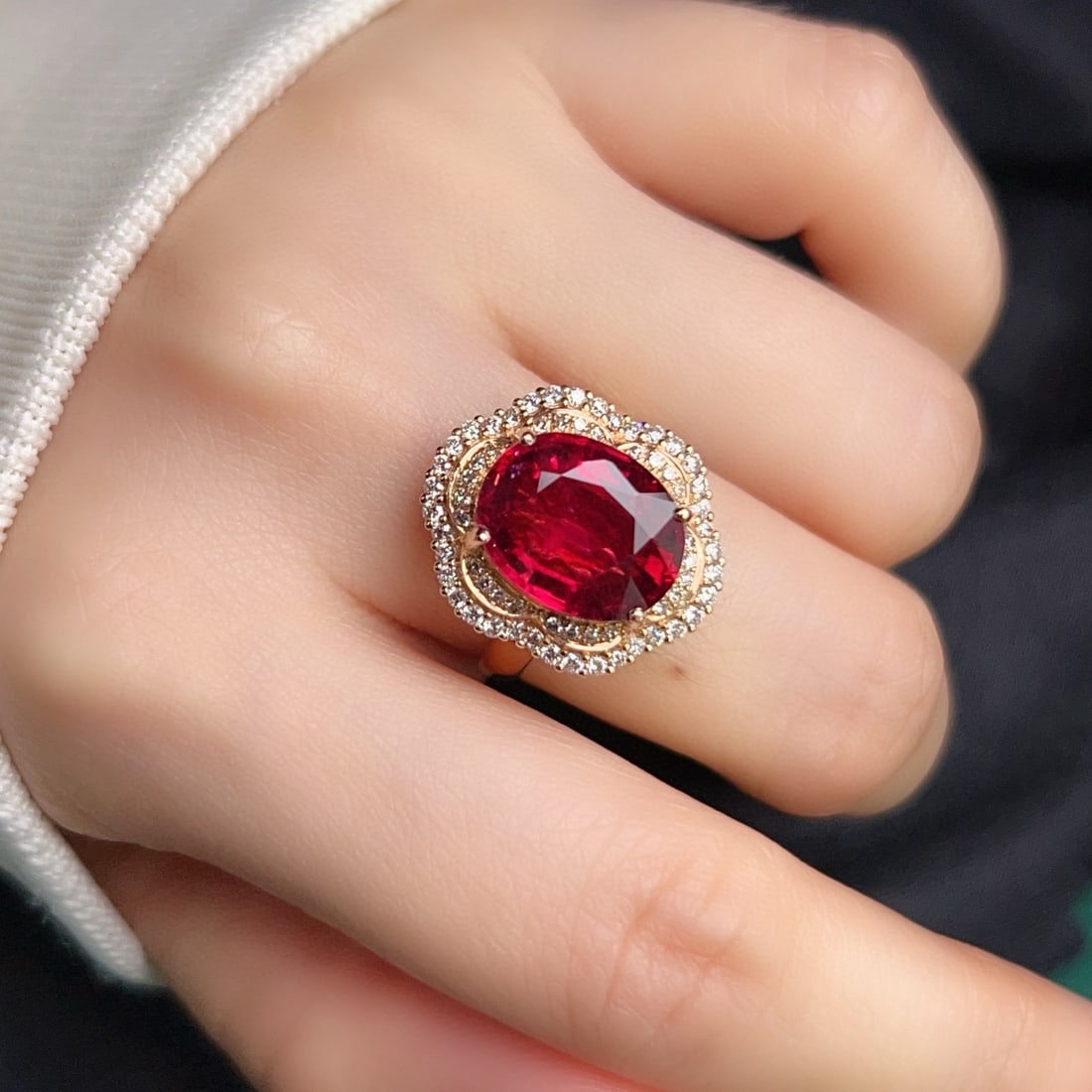 14k Gold 5.29 Ctw Natural Tourmaline & Diamond Ring - 6