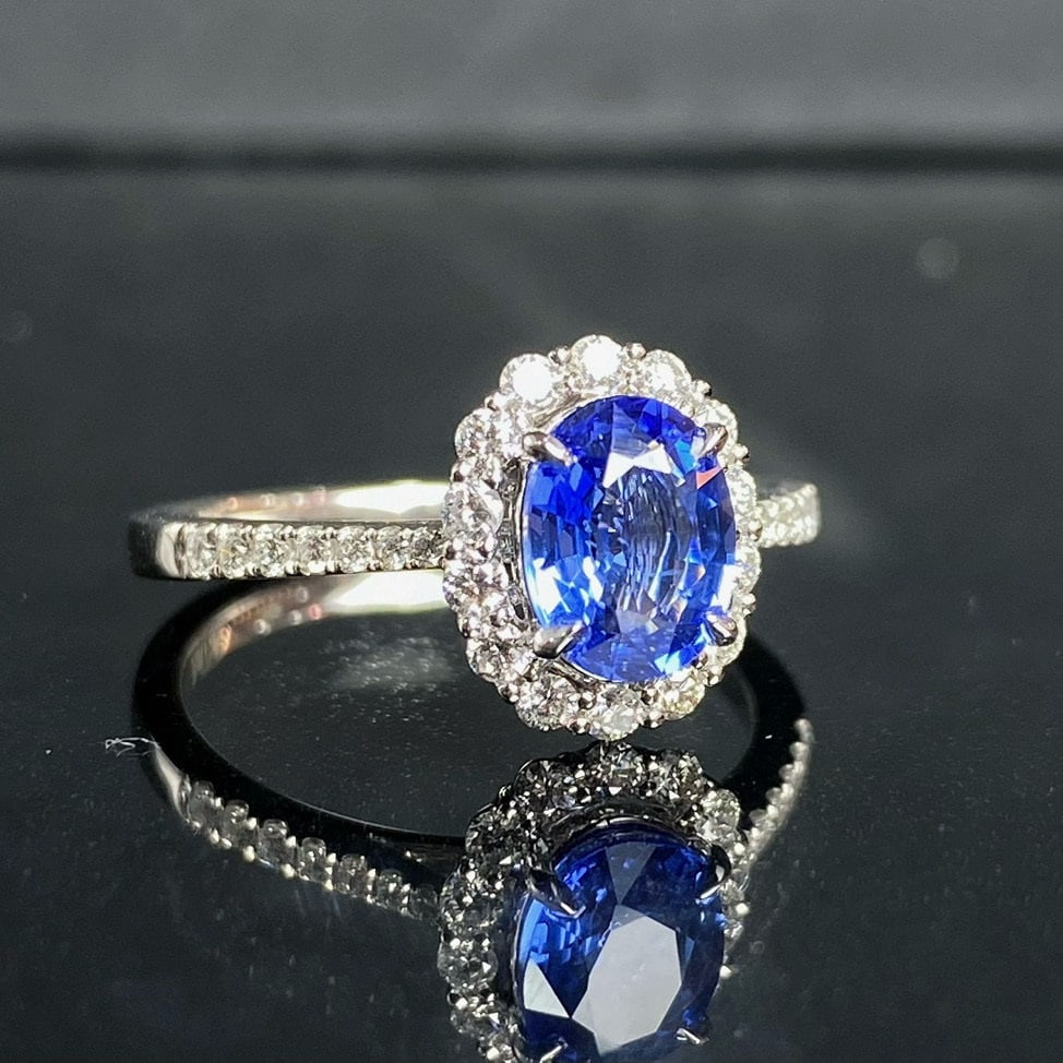 14k Gold 1.87 Ctw Natural Sapphire & Diamond Ring - 6