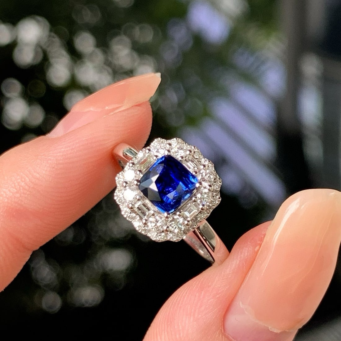 14k Gold 1.50 Ctw Natural Sapphire & Diamond Ring - 3