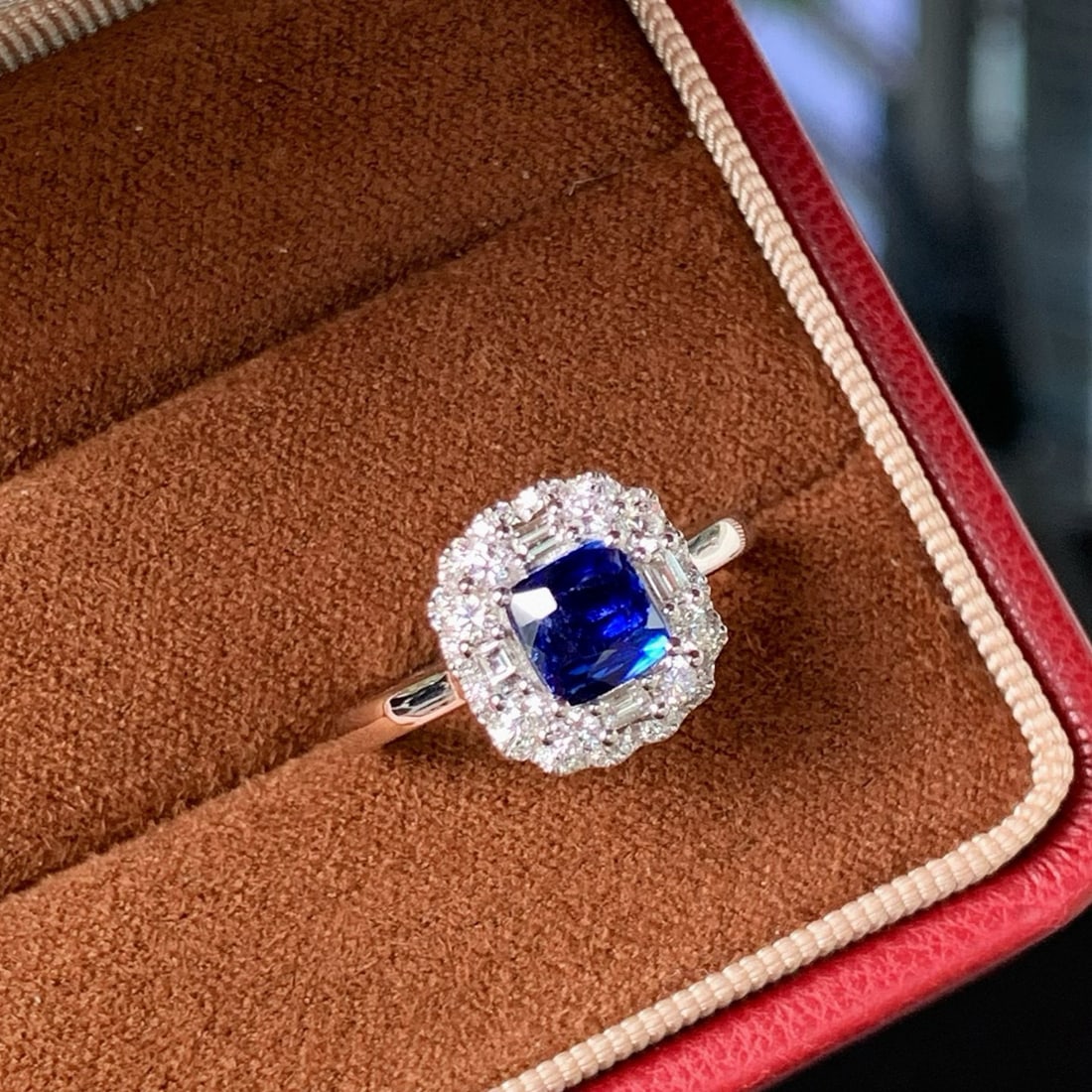 14k Gold 1.50 Ctw Natural Sapphire & Diamond Ring - 7