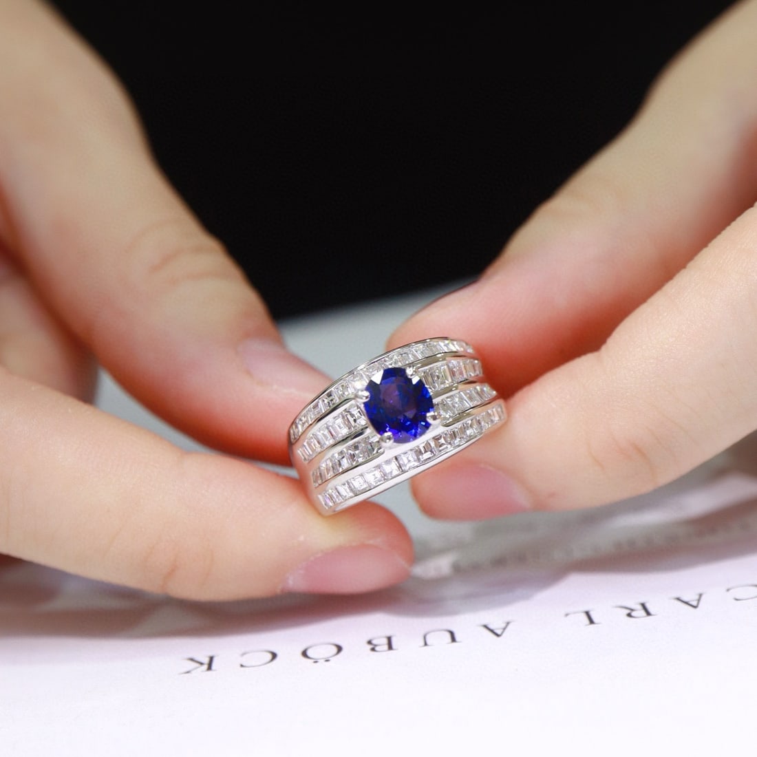 14k Gold 2.94 Ctw Natural Sapphire & Diamond Ring - 5