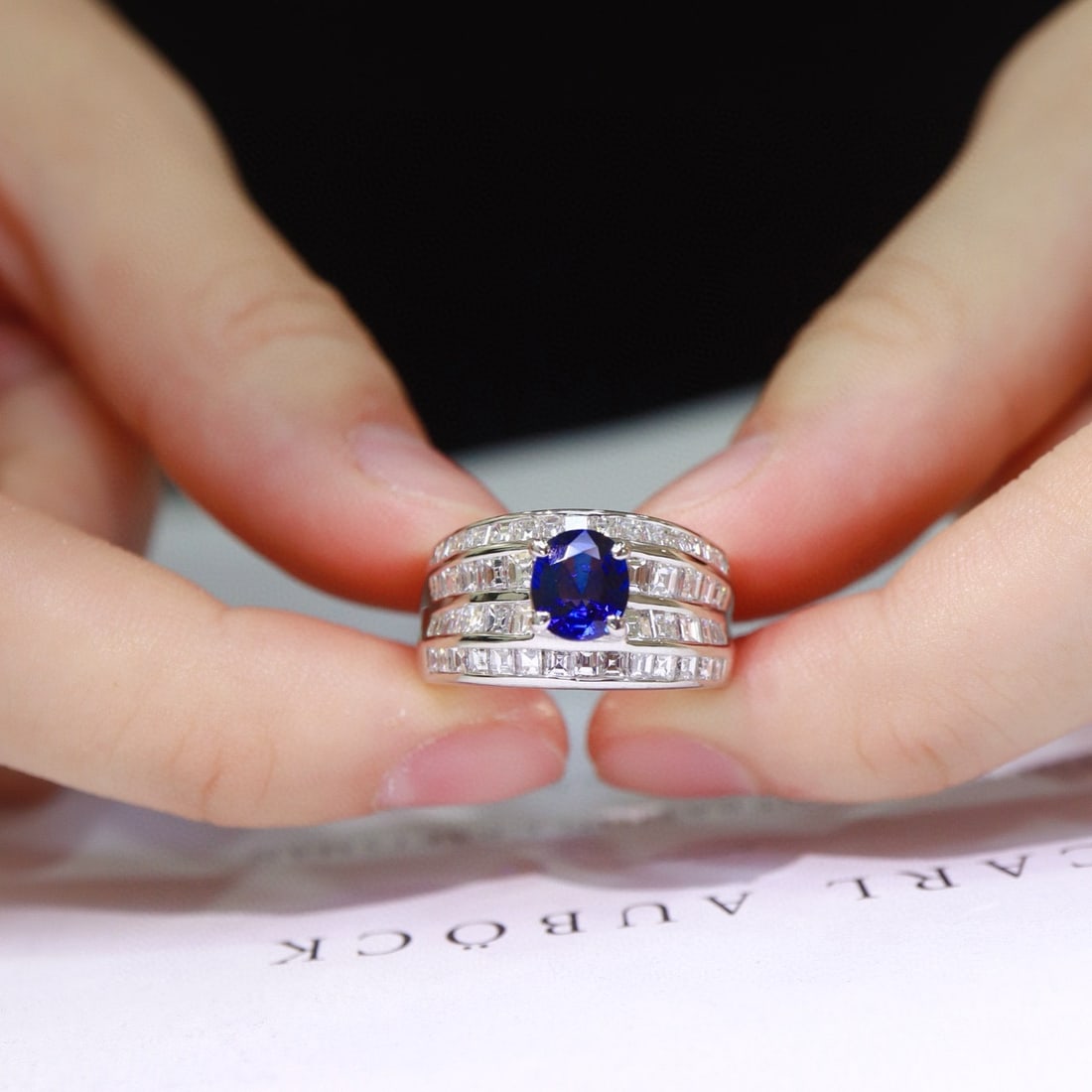 14k Gold 2.94 Ctw Natural Sapphire & Diamond Ring - 6