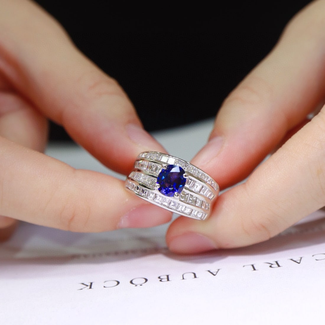 14k Gold 2.94 Ctw Natural Sapphire & Diamond Ring - 7