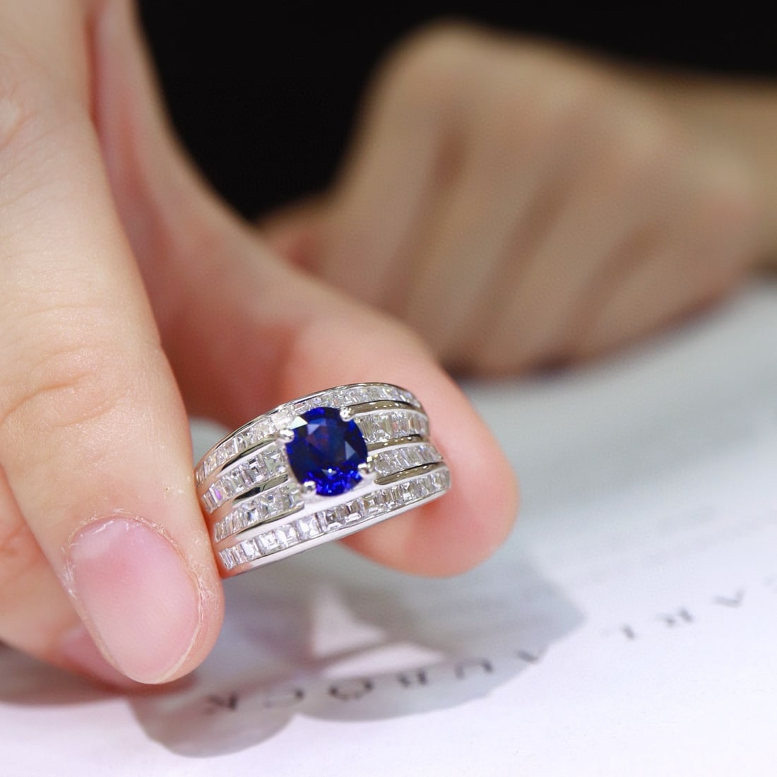 14k Gold 2.94 Ctw Natural Sapphire & Diamond Ring - 8