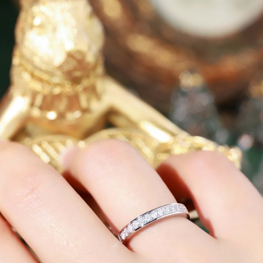 14k Gold 0.25 Ct Natural H Diamond Ring - 8