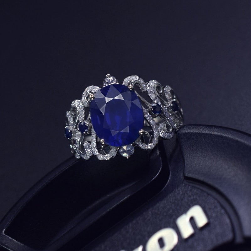 14k Gold 3.30 Ctw Natural Sapphire & Sapphire Ring - 2