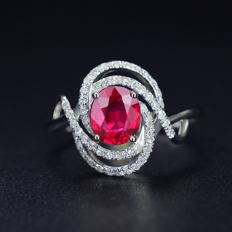 14k Gold 1.01 Ct Natural Ruby & Diamond Ring (1 of 5)