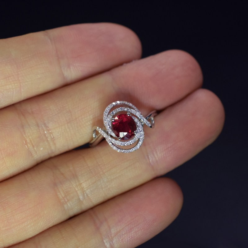 14k Gold 1.01 Ct Natural Ruby & Diamond Ring - 3