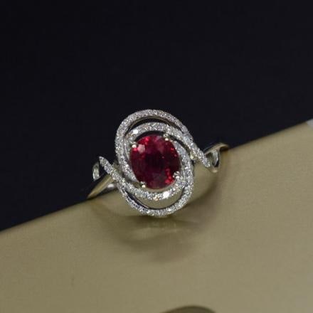 14k Gold 1.01 Ct Natural Ruby & Diamond Ring - 4
