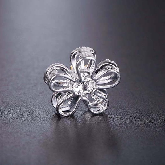 14k Gold 0.74 Ctw Natural Yellow Diamond & Diamond & Flowers Pendant( Without Chain ) - 4