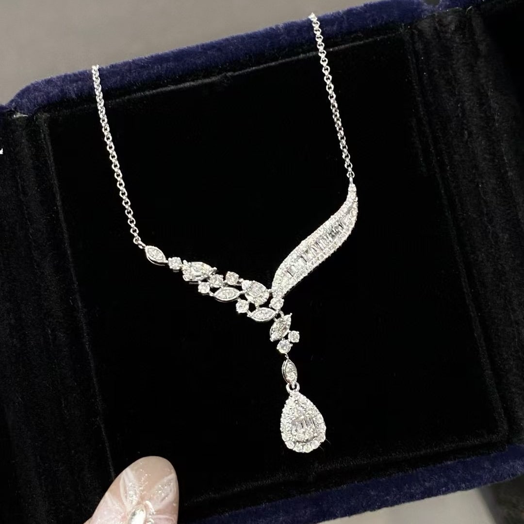 14k Gold 0.62 Ct Natural H Diamond Necklace - 8