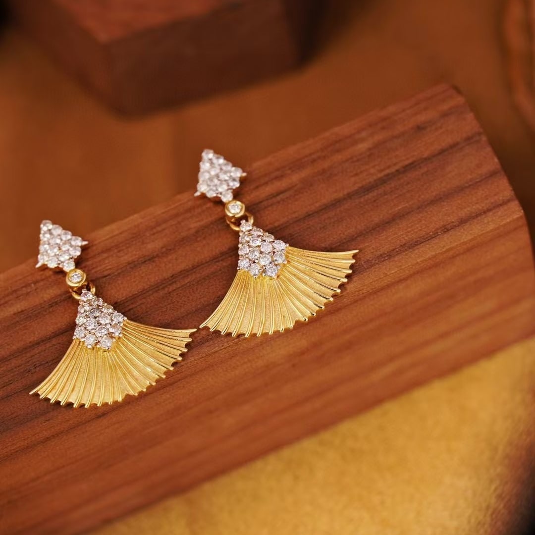 14k Gold 0.8 Ct Natural H Diamond Earrings - 2