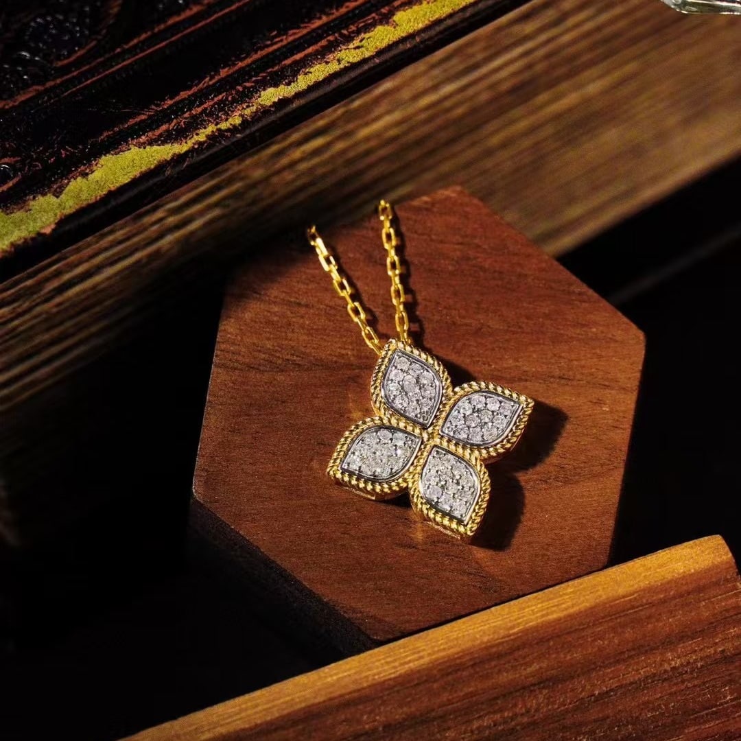 14k Gold 0.52 Ct Natural H Diamond Necklace - 5