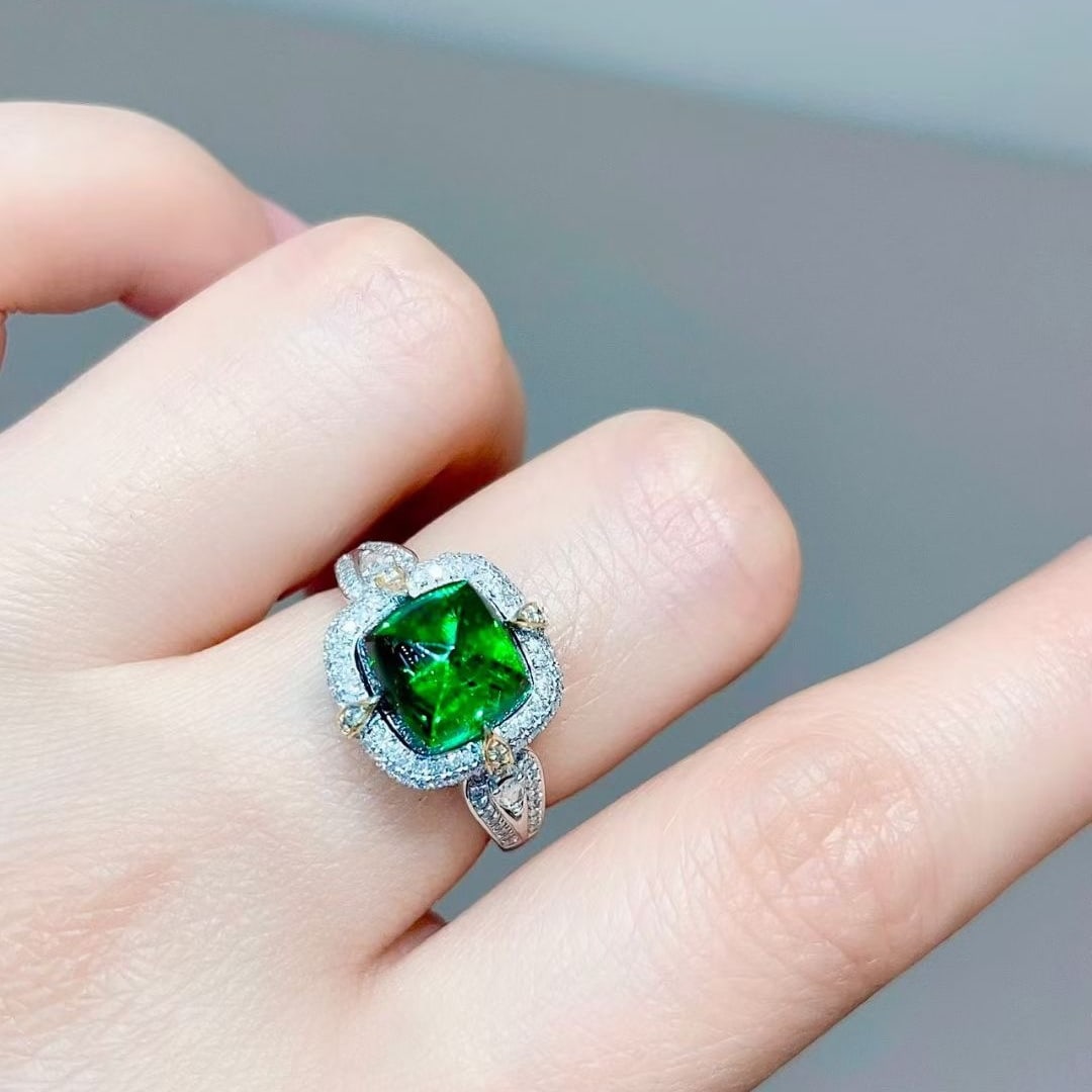 14k Gold 4.45 Ctw Natural Tourmaline & Diamond Ring - 3