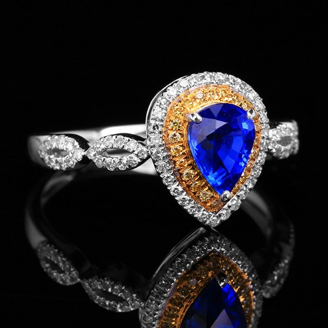 14k Gold 1.48 Ctw Natural Sapphire & Diamond Ring - 3
