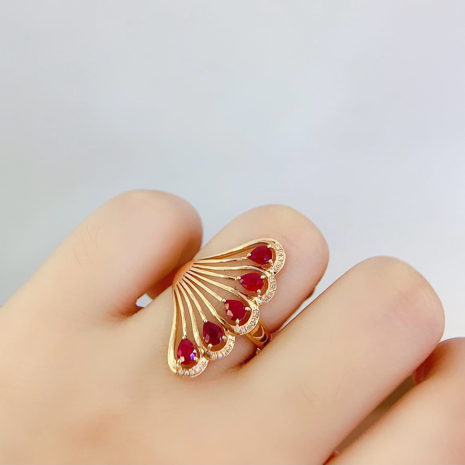 14k Gold 1.5 Ct Natural Ruby & Diamond Ring - 6
