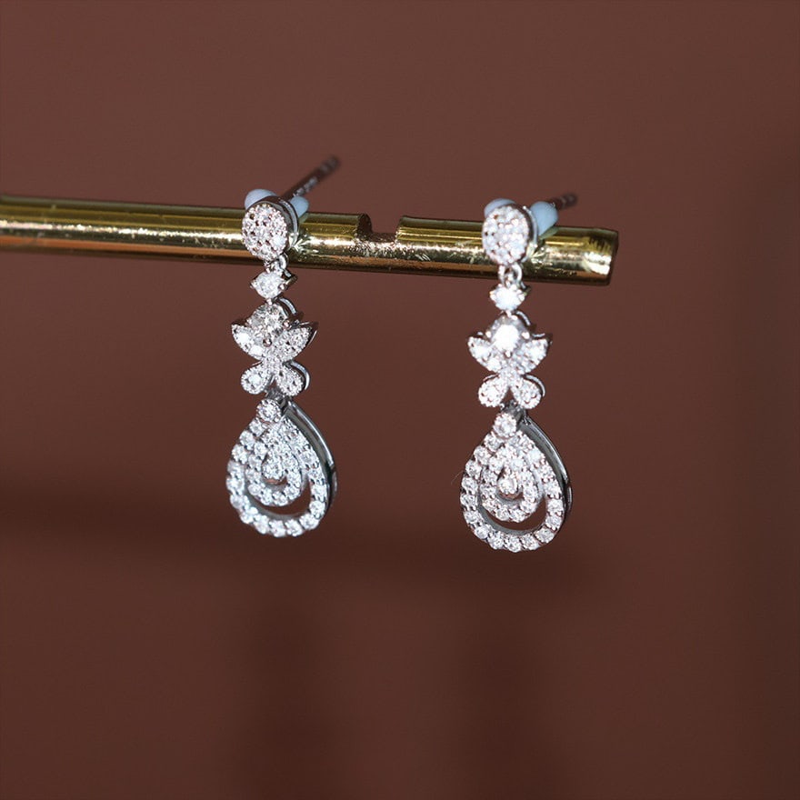 14k Gold 0.3 Ct Natural H Diamond Earrings - 4