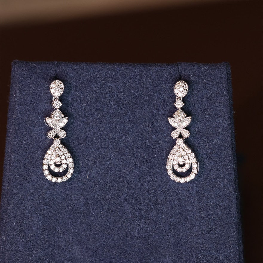 14k Gold 0.3 Ct Natural H Diamond Earrings - 5