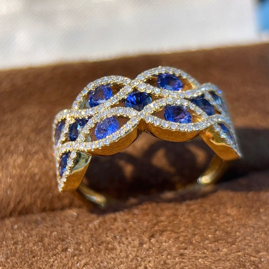14k Gold 1.61 Ctw Natural Sapphire & Diamond Ring - 4