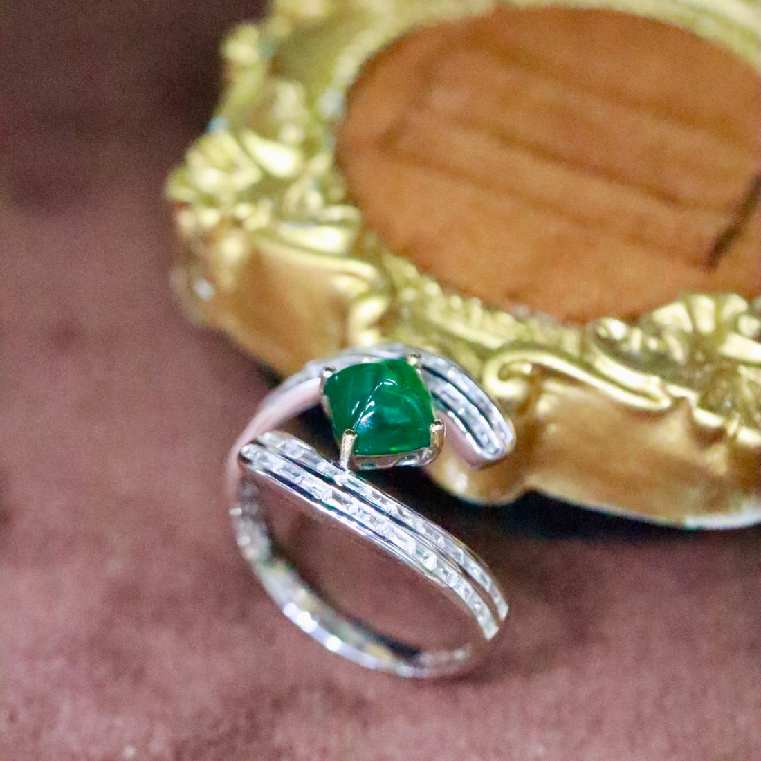 14k Gold 1.41 Ctw Natural Emerald & Diamond Ring - 2