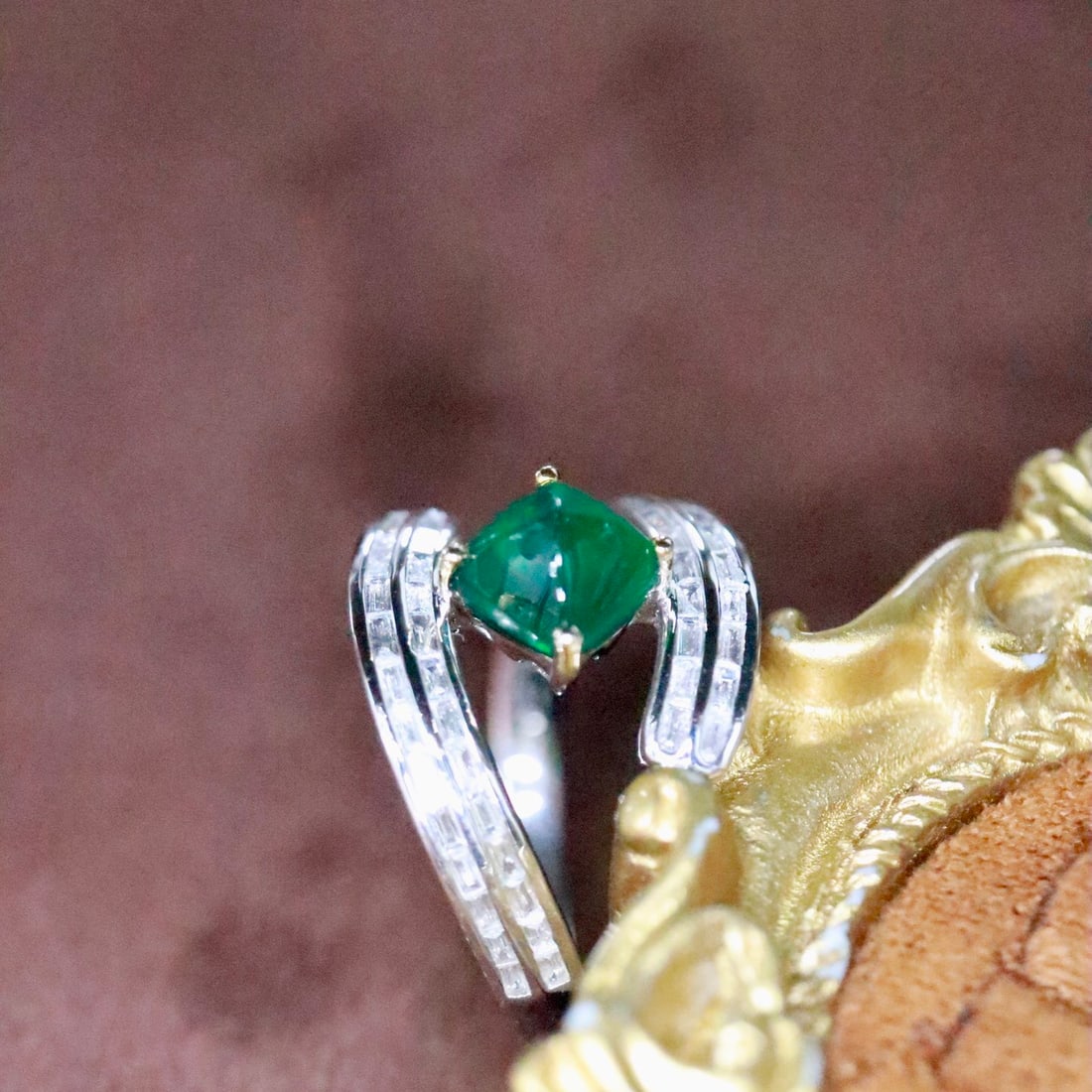 14k Gold 1.41 Ctw Natural Emerald & Diamond Ring - 3