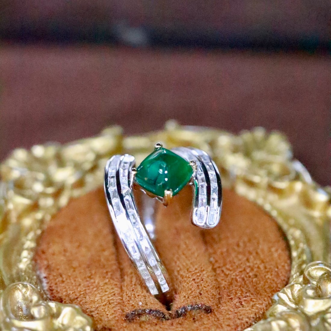 14k Gold 1.41 Ctw Natural Emerald & Diamond Ring - 4