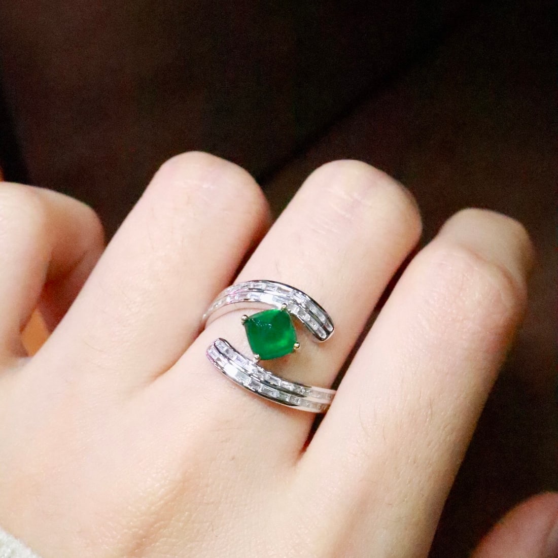 14k Gold 1.41 Ctw Natural Emerald & Diamond Ring - 5