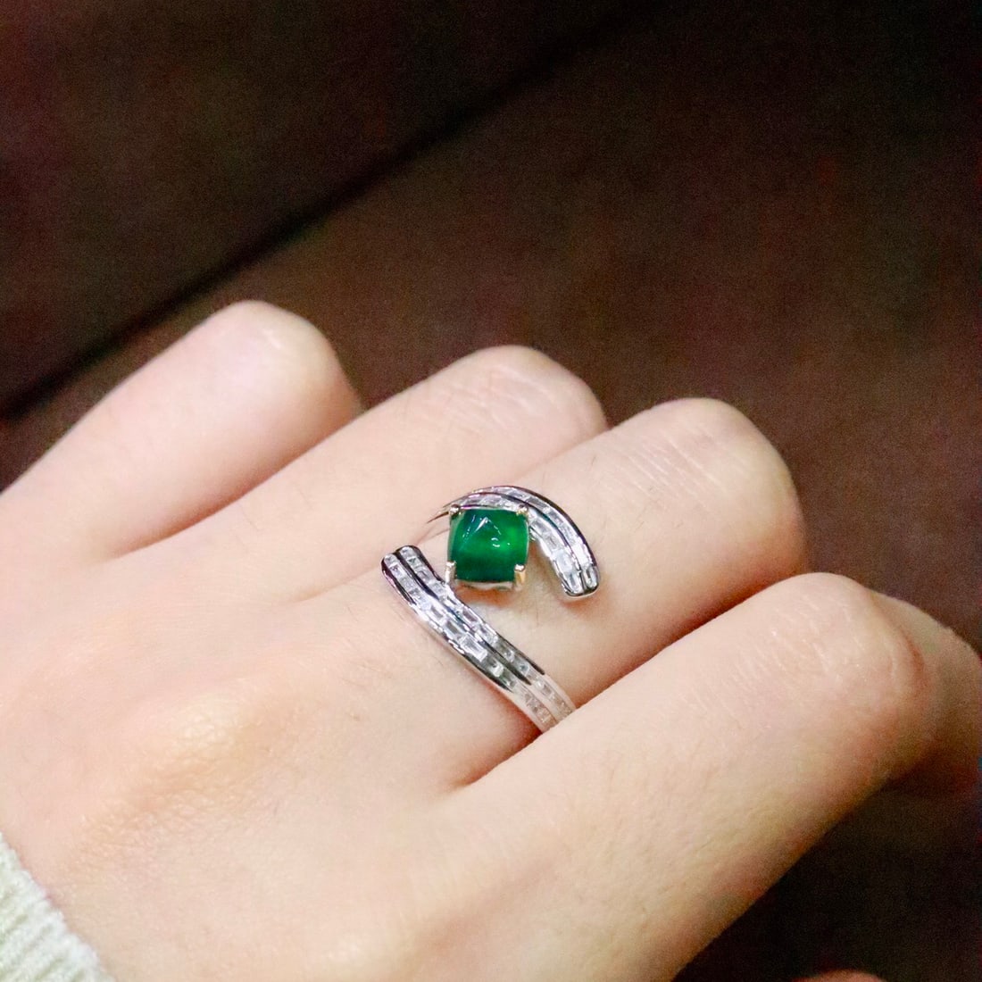 14k Gold 1.41 Ctw Natural Emerald & Diamond Ring - 6