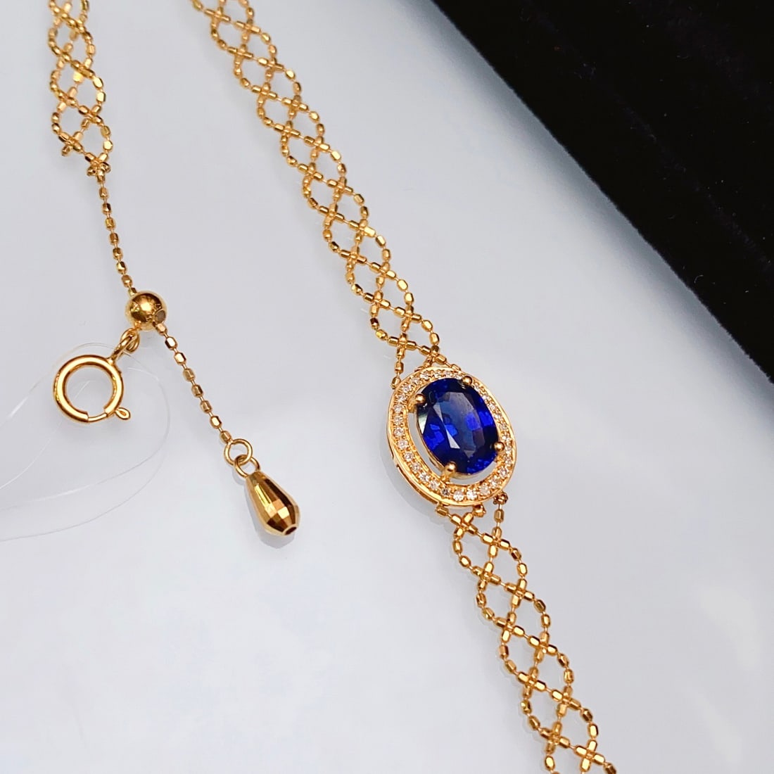14k Gold 1.30 Ct Natural Sapphire & Diamond Bracelet - 5