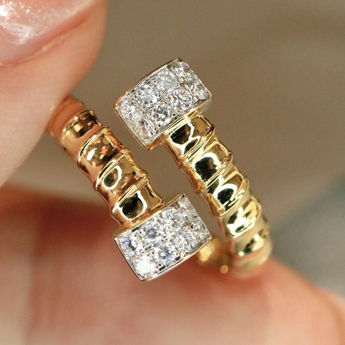 14k Gold 0.15 Ct Natural H Diamond Ring - 4