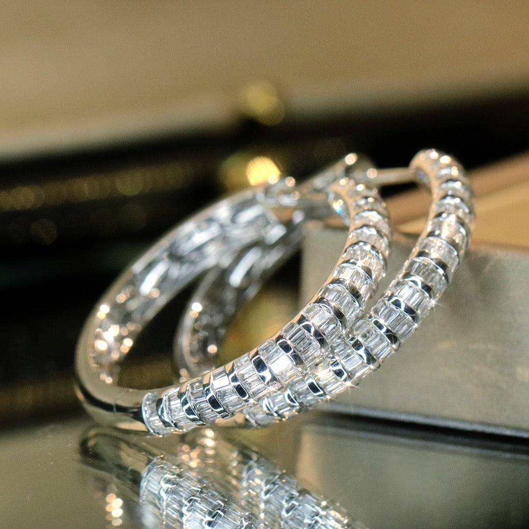 14k Gold 0.48 Ct Natural H Diamond Earrings - 3